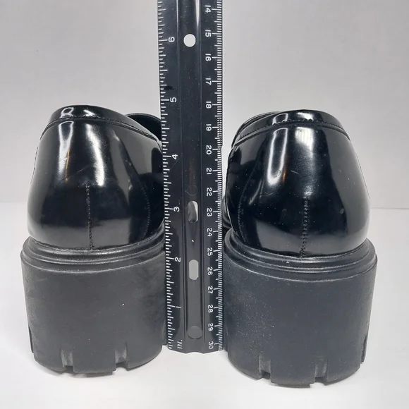 Sincerely Jules Dylan Size 9 Glossy Black 90s Y2k style Chunky Lug Loafer shoes - Picture 6 of 11